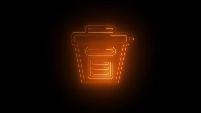 trash can animated icon on black background