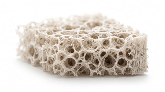 sponge porous mesh fibrous matrix network material natural organic biomaterial texture texture background background macro close up detail surface lightweight ecofriendly