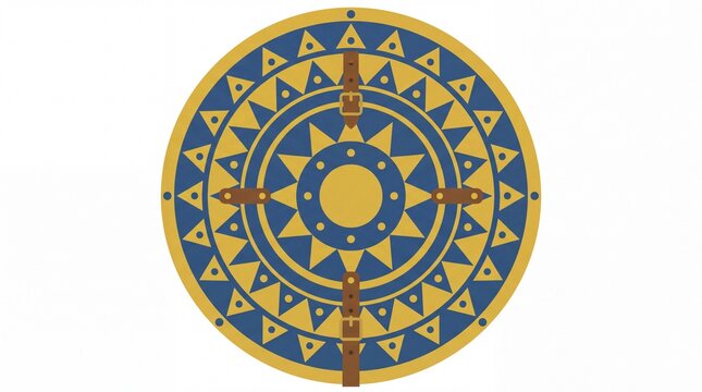 Traditional art & mandalas vektor shield with geometric pattern