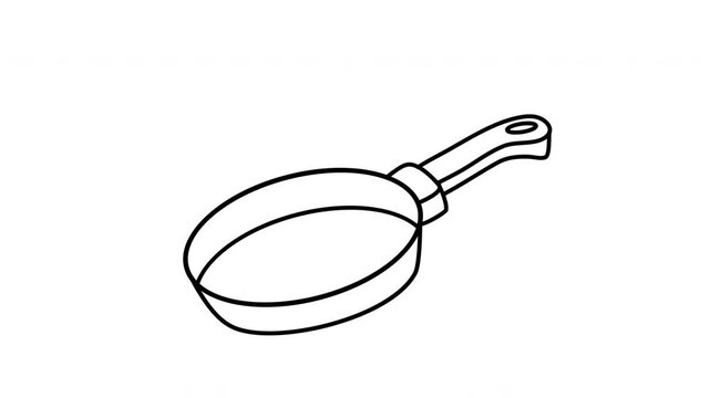 frying pan outline illustration
