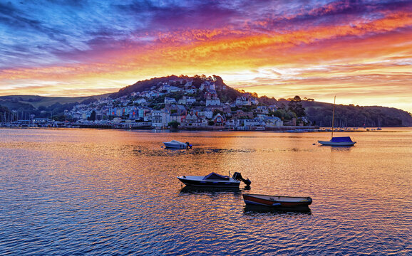 Sunrise over Kingswear on the River Dart in Devon UK