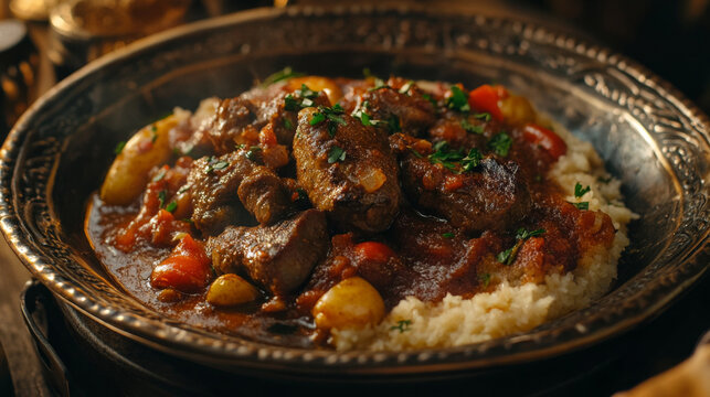 Braised Beef Stew with Carrots and Herbs