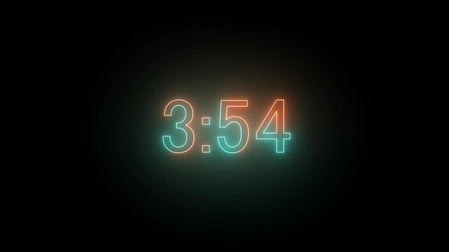 minute countdown on white background, countdown timer 4 minute from 60 to 4,3 minute countdown animation,