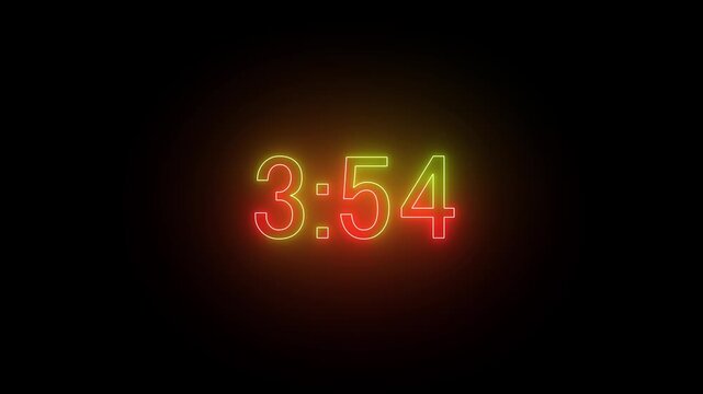 minute countdown on white background, countdown timer 4 minute from 60 to 4,3 minute countdown animation,