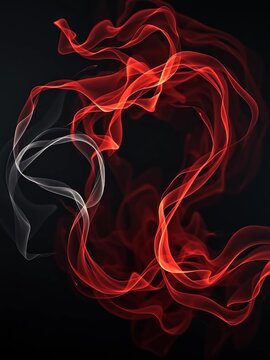 Whispy tendrils curl and uncurl across a dark canvas, veiled in mystery, eerie, vapor