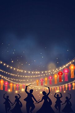 Navratri Garba Dandiya Dance Night Vertical Festival Background