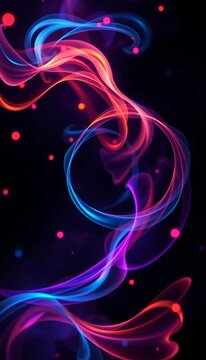 Ethereal swirls dance across black background, surreal, smoke-like