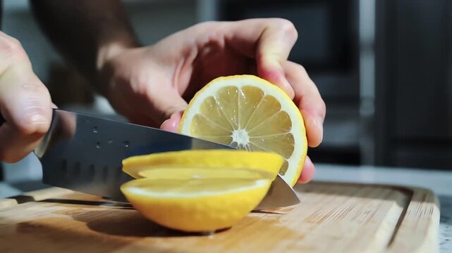POV Hands Slicing Lemon Cutting Board iPhone Style