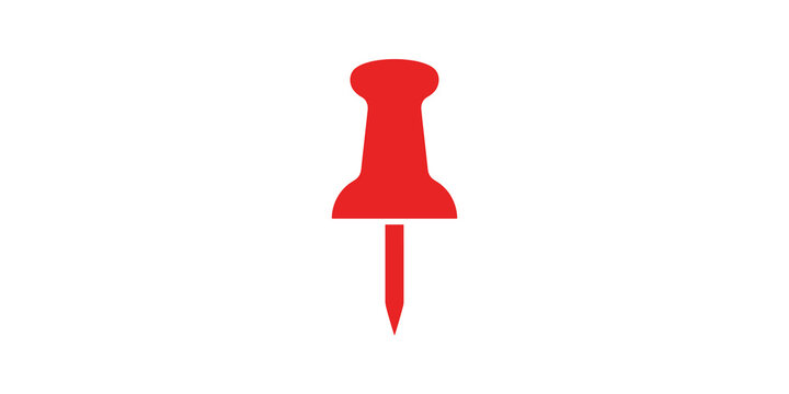 Red push pin icon represents location pinning and office organizing.