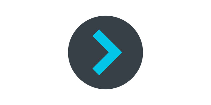 Blue right chevron next arrow inside a dark grey circular button.