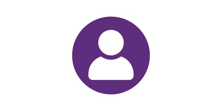 Purple profile user icon circle button for account avatar placeholder.