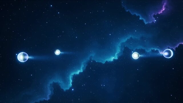 Floating Cell Pairs Cosmic Nebula Glow Seamless Loop
