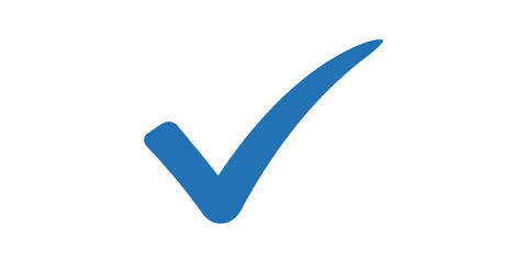 Blue check mark tick symbol representing success and task completion. © zain