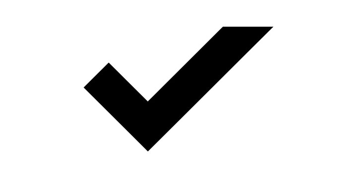 Thick black check mark icon representing correct choice validation.