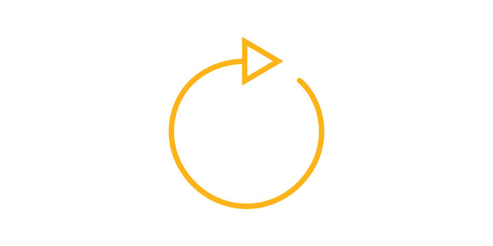 Yellow circular repeat rotation arrow icon outlining workflow processes.