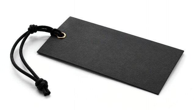 Blank Black Luxury Swing Tag With Brass Eyelet