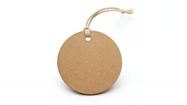 Blank Round Kraft Label Tag With Twine Loop