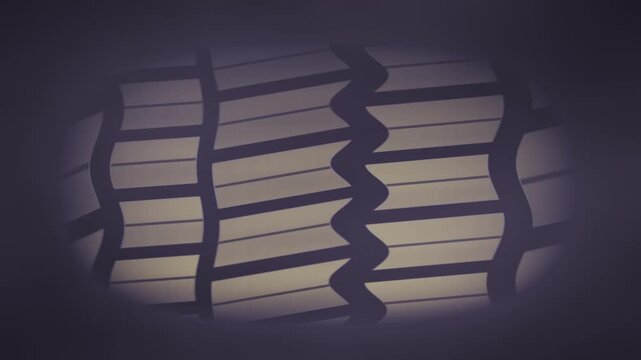 Tire Contact Patch Pressure Map Through Glass, Rolling Tread Footprint Seamless Loop in cool violet tones