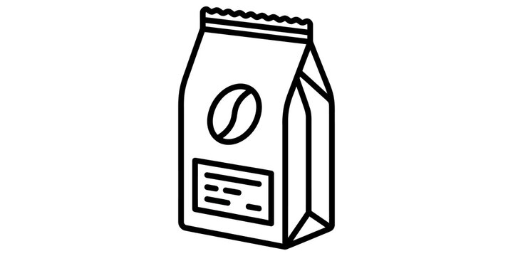 Coffee bean bag packaging vector illustration for retail store and product mockup.