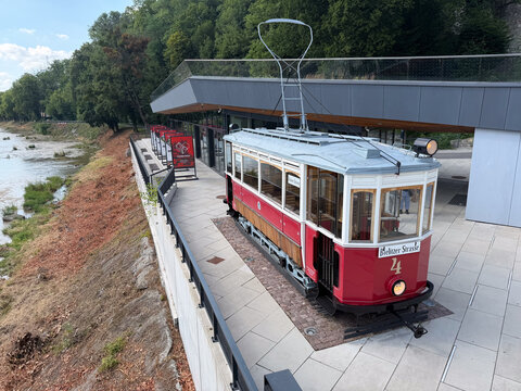 Vintage streetcar by the river Czechia, Ostrava, 17.05.2026
