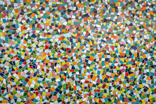 Colorful ceramic mosaic tile pattern abstract background texture design