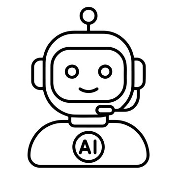 ai agent robot avatar with gear outline icon