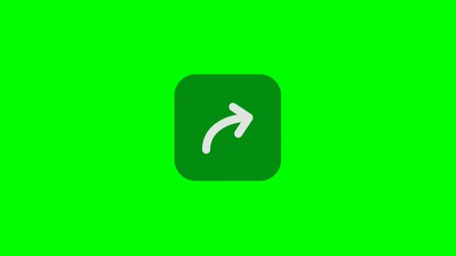 White share symbol on rounded dark green square button