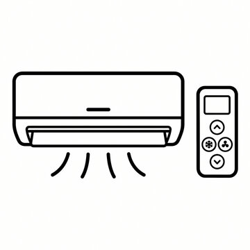 Air conditioner and remote control outline icon