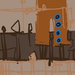 Abstract image for modern interior. The picture is painted by hand on a tablet. © neurostructure