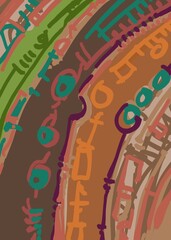 Abstract image for modern interior. The picture is painted by hand on a tablet. © neurostructure