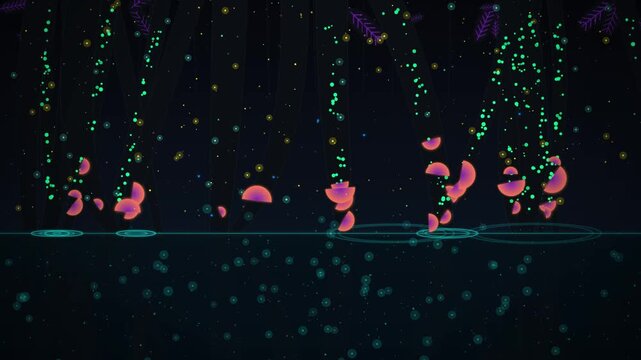 Bioluminescent Mangrove Estuary Midnight Fungal Lagoon &ndash; 4K 60fps