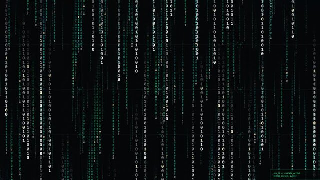 Endless Digital Binary Rain Code Cascade Stream &ndash; 4K 60fps Infinite Loop