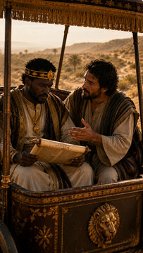 A Disciple Explains the Scripture to the Ethiopian Eunuch