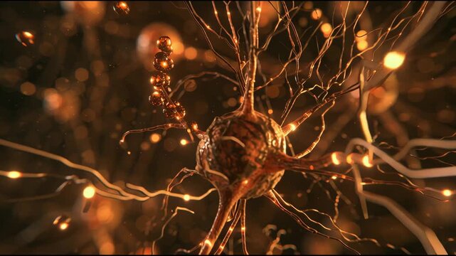 Neurons interact and transmit signals, highlighting their roles in communication and connection formation in a lab setting.