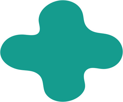 Teal abstract doodle decorative element
