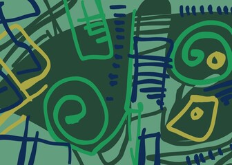 Abstract image for modern interior. The picture is painted by hand on a tablet. © neurostructure