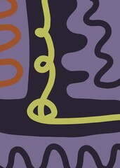Abstract image for modern interior. The picture is painted by hand on a tablet. © neurostructure