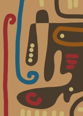 Abstract image for modern interior. The picture is painted by hand on a tablet. © neurostructure