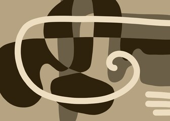 Abstract image for modern interior. The picture is painted by hand on a tablet. © neurostructure