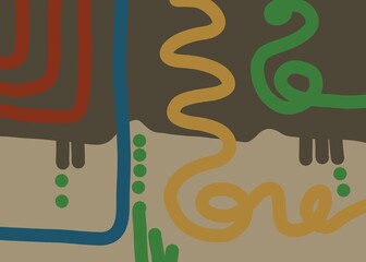 Abstract image for modern interior. The picture is painted by hand on a tablet. © neurostructure