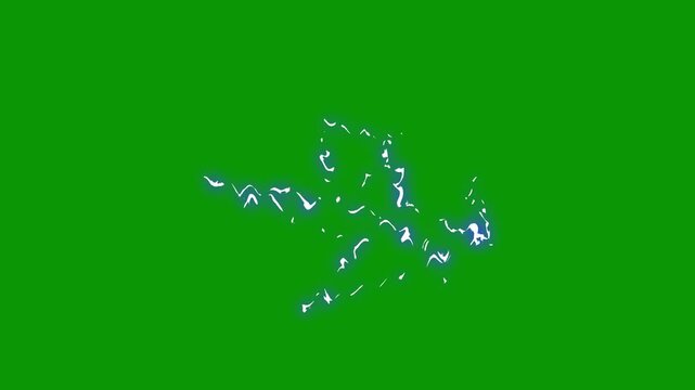 Glowing blue electric energy ring with radiant plasma sparks, digital lightning particles, rotating portal frame and futuristic power effects isolated on deep green background 4k video
