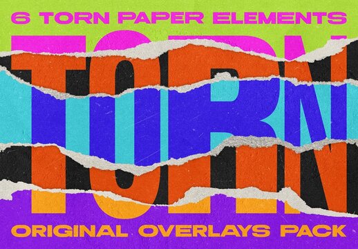 Bold Ripped Torn Paper Elements For Branding And Print Design