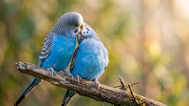 two parakeets close up at morning light in sri lanka video