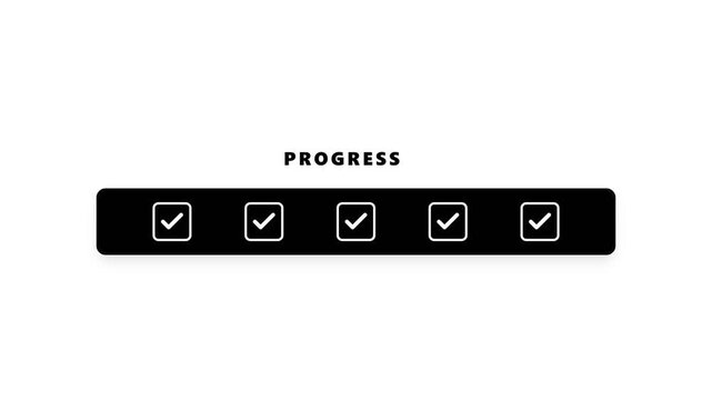 Progress bar with completed and pending tasks, business concept