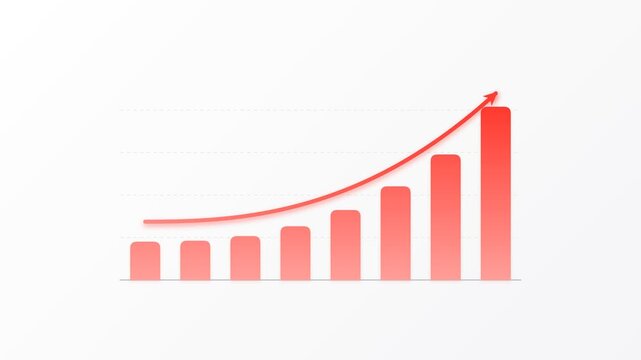 Financial growth chart with upward trend and arrow, representing progress and success.