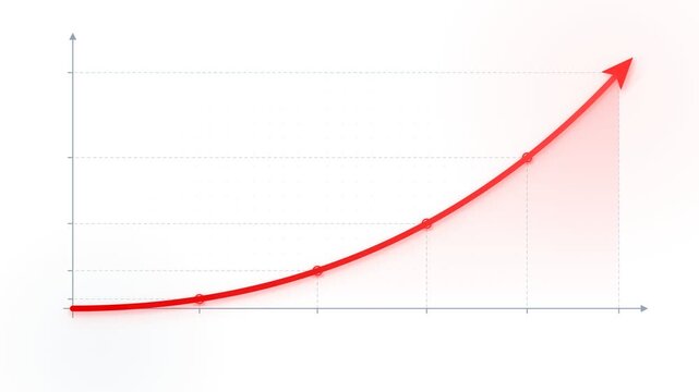 A red arrow graph showing upward progress on a white background