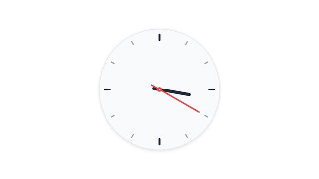 Minimalist clock face showing time passing with clean modern design