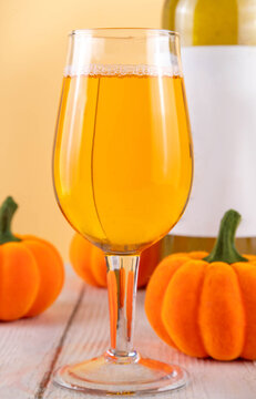 Tasty golden craft pumpkin wine