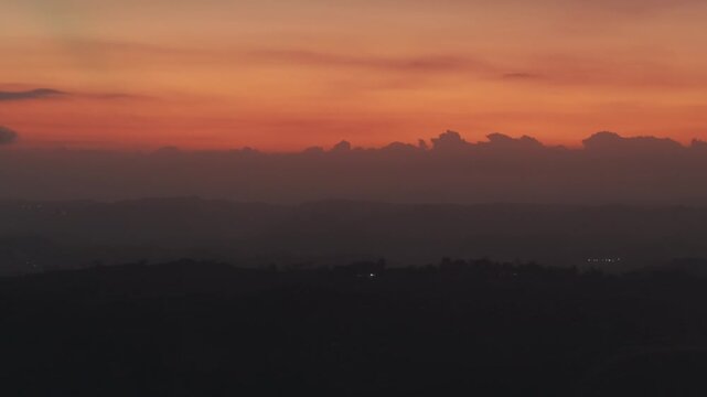 Scenic kuta lombok sunset over mountain landscape