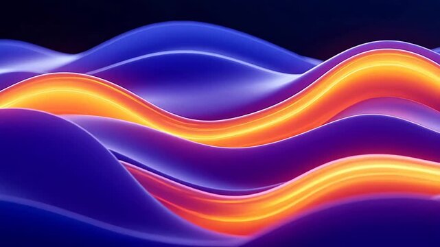 Abstract fluid waves with blue to orange gradient